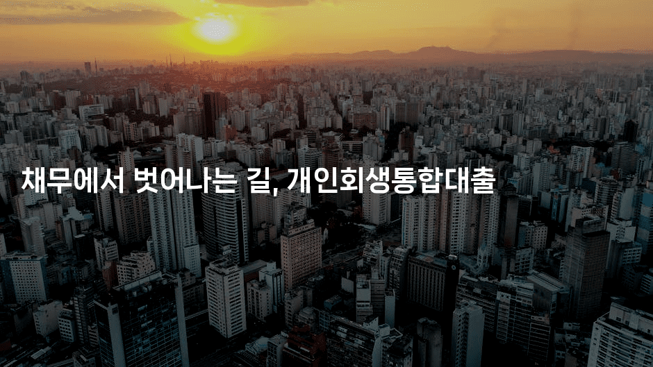 채무에서 벗어나는 길, 개인회생통합대출-멍멍미야